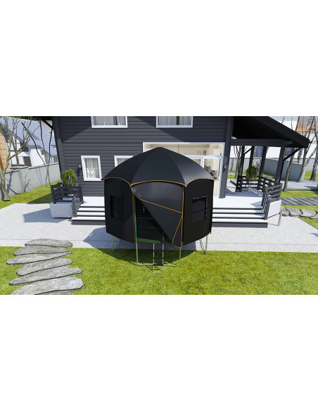 Adventure Pack Trampoline Jump Power Ø 370 cm + Tent Cabin Tigloo Ø 370 cm