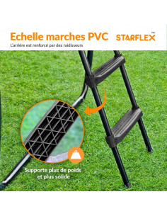 Echelle universelle pour trampoline (Marches PVC larges - Hauteur variable 65~100cm ) 2