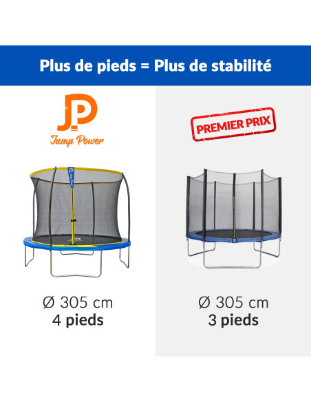 Pack Aventure Trampoline Jump Power Ø 305 cm + Tente Cabane Tigloo Ø 305 cm