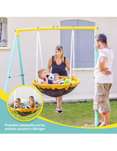 Balance Child Tiny Swing - Portico Bird's nest balance - 2 kinderen tegelijk - Gewicht Max 90 kg - Ideale kleine tuinen 2