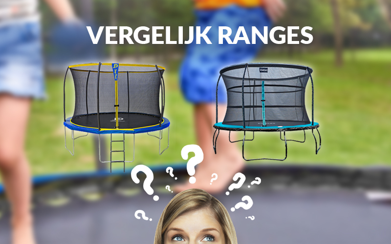 Technische vergelijkingstabel van het topflex trampoline assortiment met een goedkope trampoline 