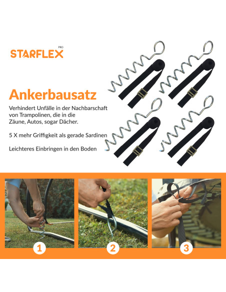 Kit 4 Anker für Trampolin (Spiralform)